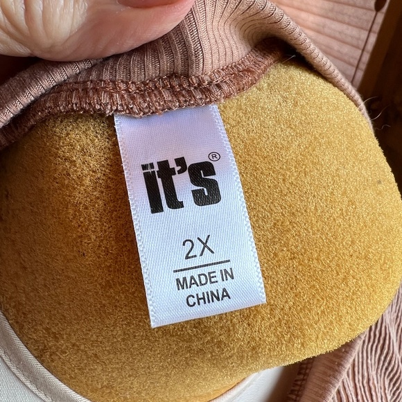 WOMENS LADIES PLUS SIZE 2X BROWN LONG SLEEVE TOP SHIRT BY IT'S - Picture 7 of 7